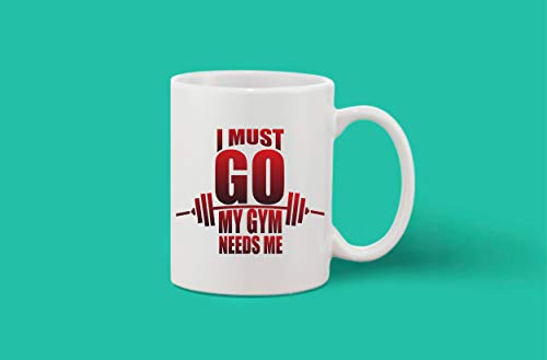 Crazy Sutra Classic Printed Ceramic Coffee/Milk Mug | Funky One Liner Coffee/Milk Mug (Mug-IMustGoGymNedM)