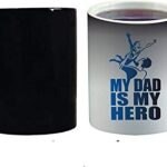 Crazy Sutra Classic Special Father's Day Printed Ceramic Funky One Liner Coffee Mug/Milk Mug, Black (MugMagic-MyDadIsMyHero_C)
