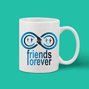 Crazy Sutra Classic Printed Ceramic Coffee/Milk Mug | Funky One Liner Coffee/Milk Mug (Mug-FriendsForever_1)