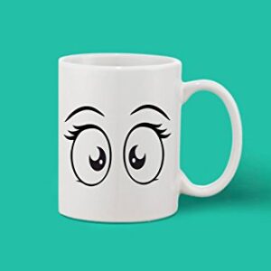 Crazy Sutra Classic Printed Ceramic Coffee/Milk Mug | Funky One Liner Coffee/Milk Mug (Mug-Eyes)