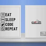 Crazy Sutra Single Ruled Printed Cover Spiral Bound Premium Notebook for Personal Diary, Doodle, Notes, Planner - A5 Size, 100pages (Note-EatSleepCodeRepeat7)