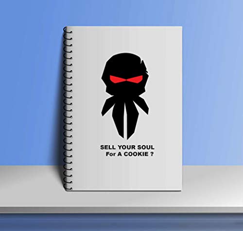 Crazy Sutra Single Ruled Printed Cover Spiral Bound Premium Notebook for Personal Diary, Doodle, Notes, Planner - A5 Size, 100pages (Note-SellYourSoul7)