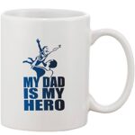 Crazy Sutra Classic Special Father's Day Printed Ceramic Funky One Liner Coffee Mug/Milk Mug, Black (MugMagic-MyDadIsMyHero_C)