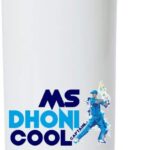 Crazy Sutra Classic Printed Cricket Special Water Bottle/Sipper White - 600Ml (Sipper-MsDhoniCaptainCool_W)