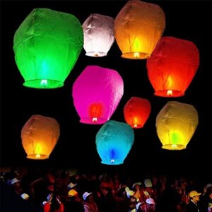 Hot Air Balloon Paper Sky Lanterns (Mix Colour) -Pack of 10
