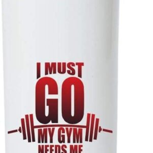 Crazy Sutra Classic Printed Gym Special Water Bottle/Sipper White - 600Ml (Sipper-IMustGoGymNeedM1)