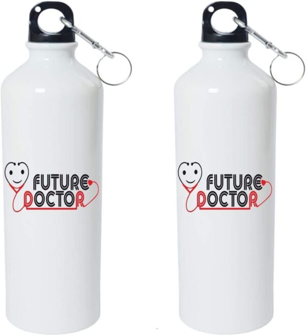 Crazy Sutra Classic Printed Water Bottle/Sipper White - 600Ml (Sipper-FutureDoctor1)
