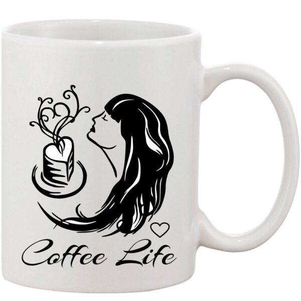 Crazy Sutra Classic Coffee Life Printed Ceramic Coffee/Milk Mug | Funky  Coffee/Milk Mug (White, 11 oz)