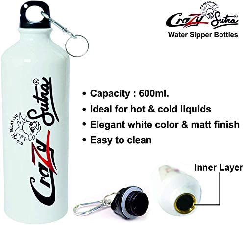 Crazy Sutra Classic Printed Quote Water Bottle/Sipper - 600Ml (GlobalDbiScore_W)