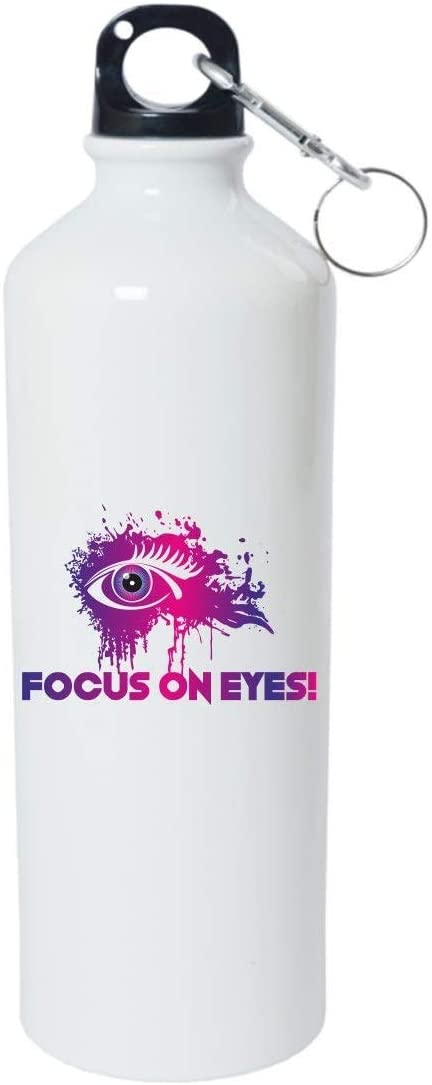 Crazy Sutra Classic Printed Water Bottle/Sipper White - 600Ml (Sipper-FocusOnEyes3)