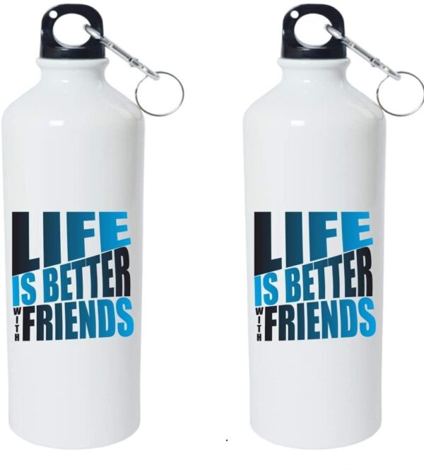 Crazy Sutra Classic Printed Water Bottle/Sipper - 600Ml (SchoolBottles-LifeIsBetterWFrnds_W)