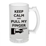 Crazy Sutra Funny and Cool Quote Keep Calm Fingure Printed Clear Frosted Glass Beer Mug for Friends/Brother/Boyfriend (500ml)
