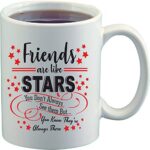 Crazy Sutra Classic Printed Ceramic Magic Mug - Coffee Mug/Milk Mug, Black (Mug-MagicFriendsAreLikeStar5)