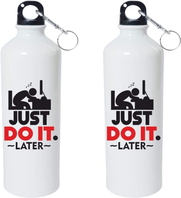 Crazy Sutra Classic Printed Water Bottle/Sipper White - 600Ml (Sipper-JustDoItLater1)