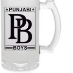 Crazy Sutra Funny and Cool Quote Punjabi Printed Clear Frosted Glass Beer Mug for Friends/Brother/Boyfriend (500ml)