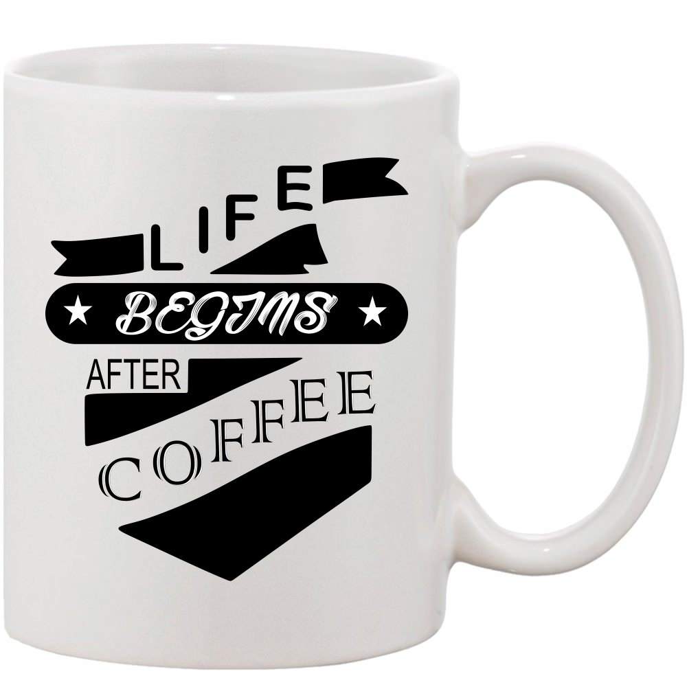 Crazy Sutra Classic Life After Coffee Printed Ceramic Coffee/Milk Mug | Funky  Coffee/Milk Mug (White, 11 oz)