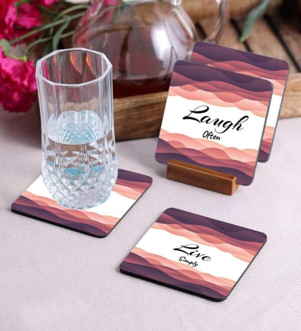 Crazy Sutra Premium HD Printed Standard Size Coasters for Tea Coffee, Cups, Mugs Beer, Cans Bar Glass, Home Kitchen, Office Desk Set of-4 (Cos-LoveMuch4)