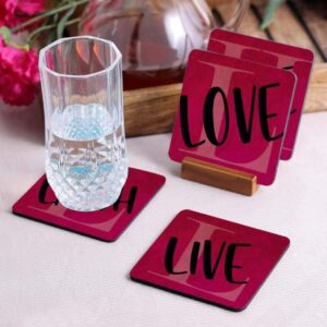 Crazy Sutra Premium HD Printed Standard Size Coasters for Tea Coffee Cups, Mugs, Beer Mugs, Cans Bar Glass, Home, Kitchen, Office, Desk Set of 4 Coasters (Cos-LoveLive1)