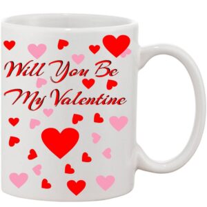 Crazy Sutra Classic Will You Be My Valentine Printed Ceramic Coffee/Milk Mug | Funky  Coffee/Milk Mug (White, 11 oz)