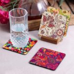 Crazy Sutra Premium HD Printed Standard Size Coasters for Tea Coffee Cups, Mugs, Beer Mugs, Cans Bar Glass, Home, Kitchen, Office, Desk Set of 4 Coasters (Cos-Pattern3-1)
