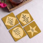 Crazy Sutra Premium HD Printed Standard Size Coasters for Tea Coffee Cups, Mugs, Beer Mugs, Cans Bar Glass, Home, Kitchen, Office, Desk Set of 4 Coasters (Cos-IAmOn3)