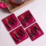 Crazy Sutra Premium HD Printed Standard Size Coasters for Tea Coffee Cups, Mugs, Beer Mugs, Cans Bar Glass, Home, Kitchen, Office, Desk Set of 4 Coasters (Cos-LoveLive1)