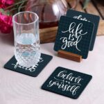 Crazy Sutra Cos-BeLiveInYourSelf-1 Wood Coasters, Set of 4, Multicolour