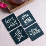 Crazy Sutra Cos-BeLiveInYourSelf-1 Wood Coasters, Set of 4, Multicolour