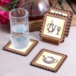 Crazy Sutra Premium HD Printed Standard Size Coasters for Tea Coffee, Cups, Mugs Beer, Cans Bar Glass, Home Kitchen, Office Desk Set of-6 (Cos-Coffee)