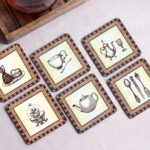 Crazy Sutra Premium HD Printed Standard Size Coasters for Tea Coffee, Cups, Mugs Beer, Cans Bar Glass, Home Kitchen, Office Desk Set of-6 (Cos-Coffee)