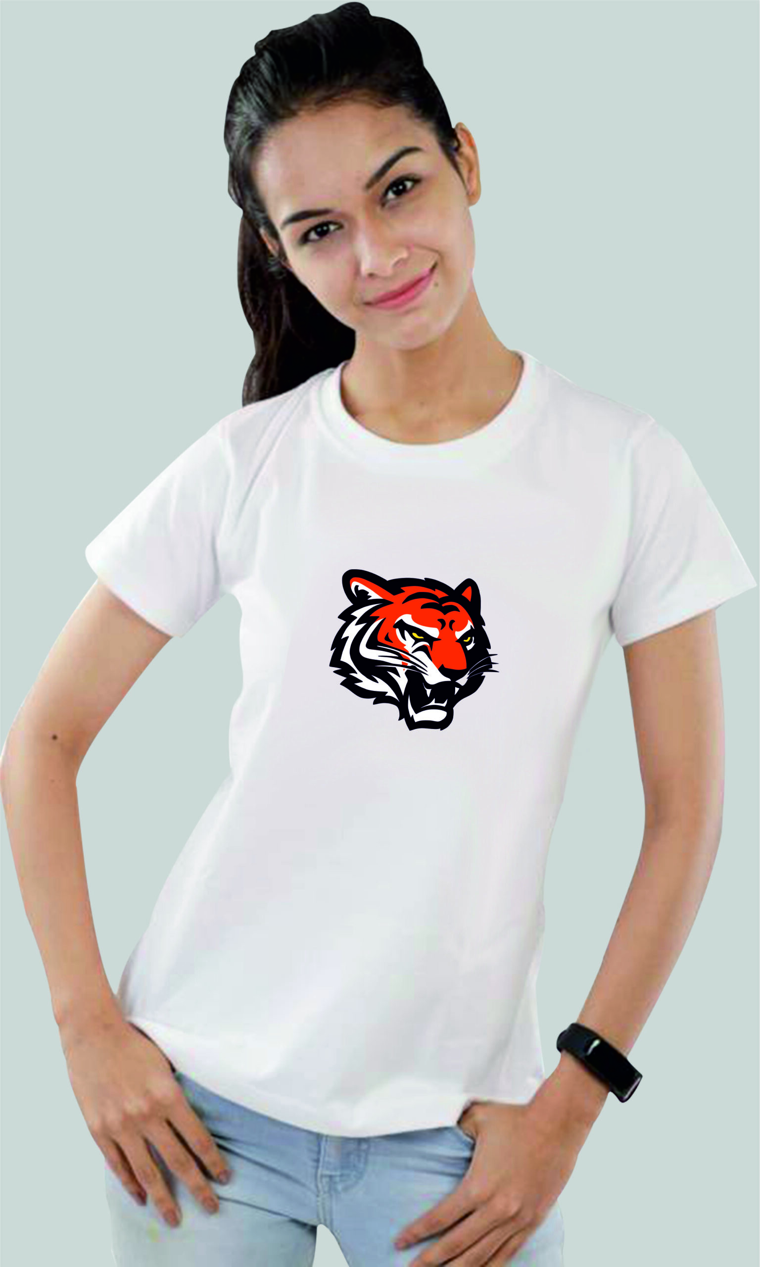Crazy Sutra Half Sleeve Casual Printed Tiger Women’s Tshirt |Funky Tshirts