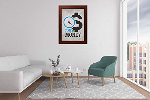Crazy Sutra Time is Money Special A4 Poster with Synthetic Wood Finish Frame (8×12-inch, Pack of 1)