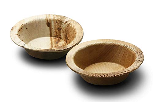 Crazy Sutra Areca Palm Leaf Bowls Eco-Friendly Disposable Cutlery Round Bowls 4 Inch Diameter (Pack of 25pc)