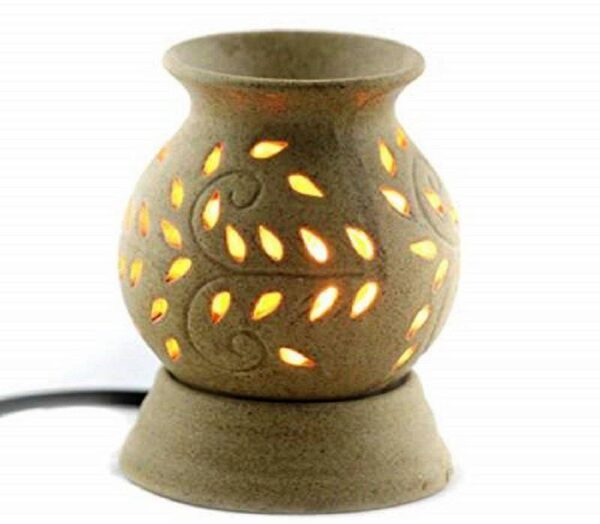 Crazy Sutra  Ceramic Electric Aroma Diffuser Matki Shape Oil Burner with Electric Mirchi Bulb(Color-Yellow  Size- Large )