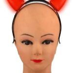 Crazy Sutra Devil Horn Headband 2pc with LED Light Red Headband Sequin Devil Horns Headband
