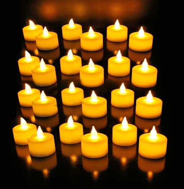 Crazy Sutra Battery Operated LED Candle Tealight Diya Decorative Lights for Home Decoration (Yellow Pack of 20)