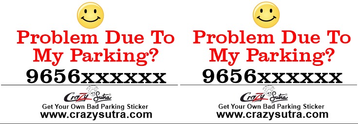 Crazy Sutra Mobile Number Sticker for Car | Contact Car Owner Sticker | Custom Window Stickers (Pack of 2, Personalized Your Phone Number)