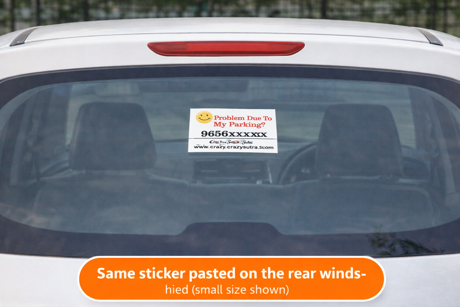 Crazy Sutra Mobile Number Sticker for Car | Contact Car Owner Sticker | Custom Window Stickers (Pack of 2, Personalized Your Phone Number)