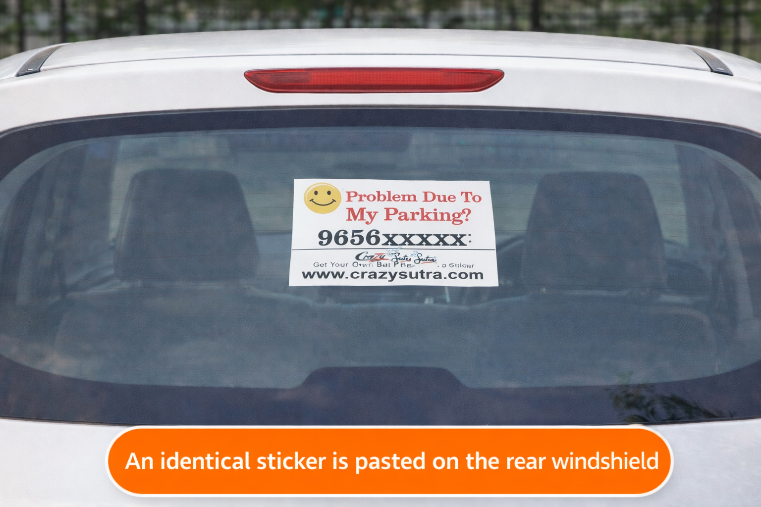 Crazy Sutra Mobile Number Sticker for Car | Contact Car Owner Sticker | Custom Window Stickers (Pack of 2, Personalized Your Phone Number)