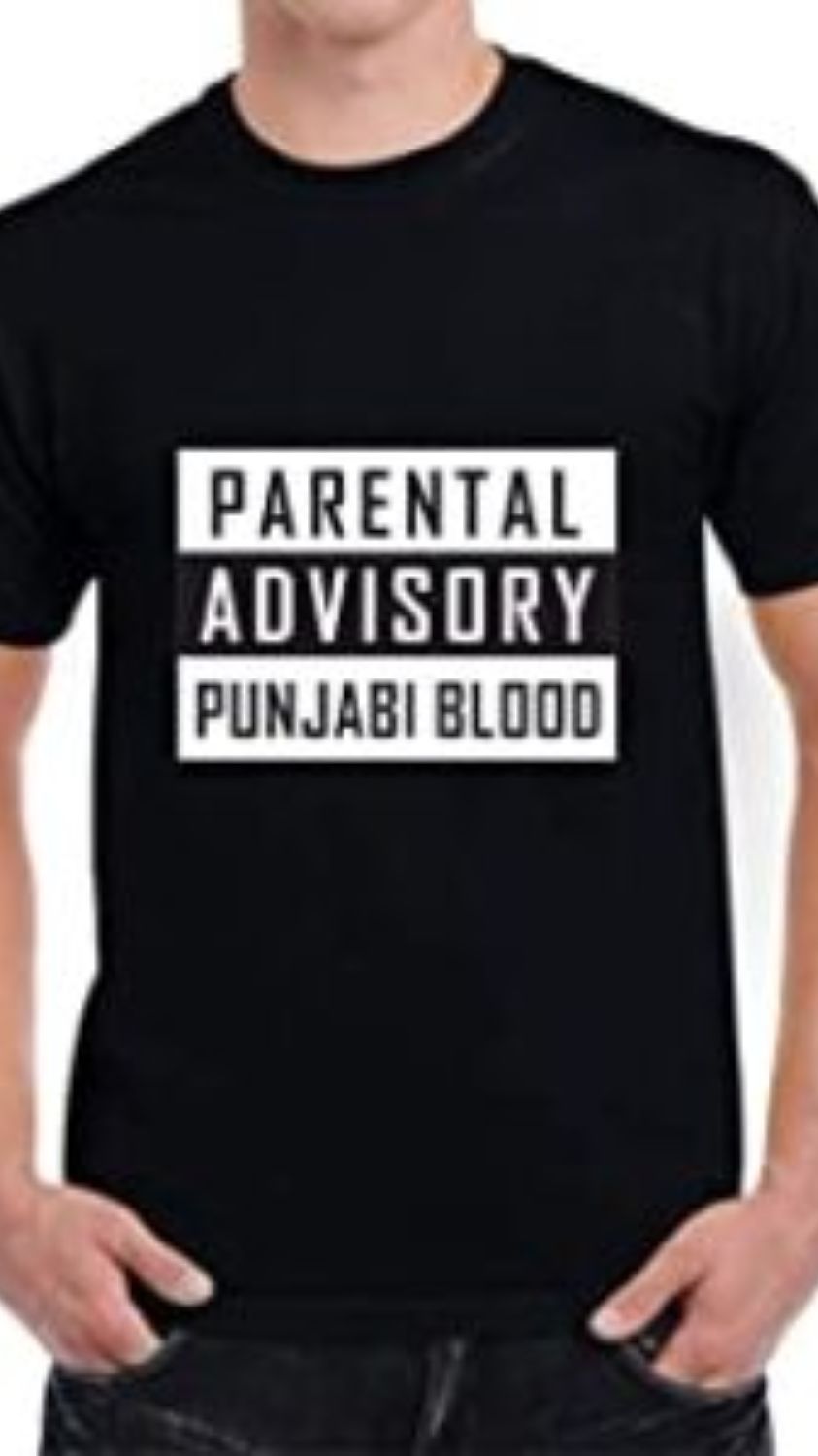 Crazy Sutra Men's 100% Cotton Half Sleeve Casual Printed Parental Advisory T-Shirt (Black Color)
