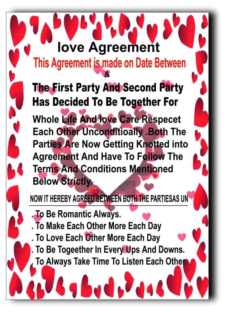 Crazy Sutra® Love Agreement Certificate/ Love Contract- For ,, Wedding – for Husband, Wife, Anniversary,Valentine’s Day,Boyfriend, Girlfriend, – A3 size (11.6x 16.5 inches approx)