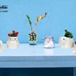 Crazy Sutra® Handmade Ceramic Planters, Table Top Indoor Planter Pot White Ceramic Planter for Indoor Plants and Succulents Pot