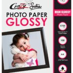 High Glossy Photo Paper A4 – Pack of 50 Sheets for Inkjet Printers | Vibrant, Fade-Resistant Prints by Crazy Sutra