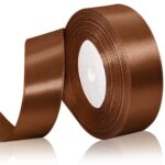 Crazy Sutra satin ribbon roll 10 meters brown – glossy finish, 2 pcs pack, ideal for gift wrapping & DIY craft decor