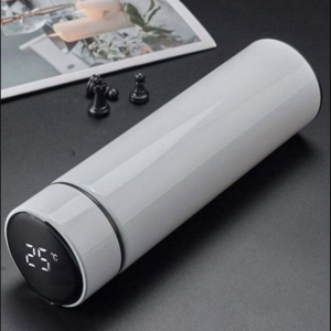 Crazy Sutra Smart Temperature Bottle 500ml White – Aluminium Leak-Proof Flask with LED Temperature Display, Hot & Cold Retention, for Gym, Office, Kids, Travel, Sports