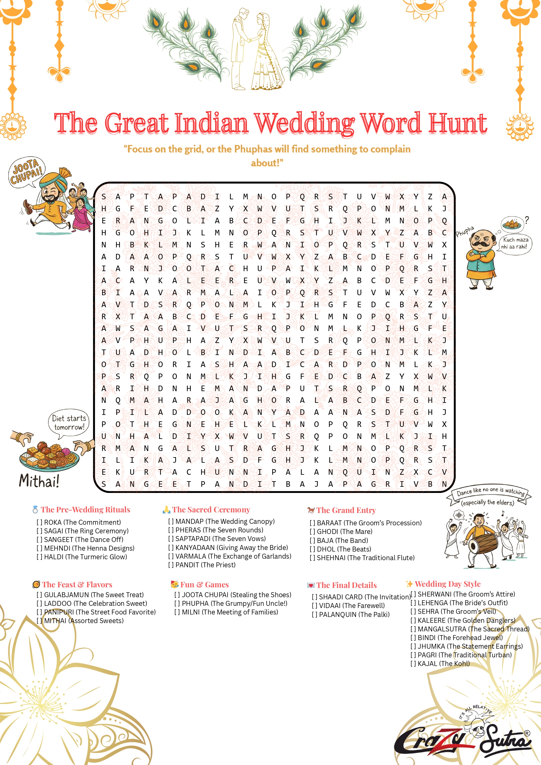 The Great Indian Wedding Word Hunt Game