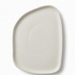 Crazy Sutra Naturra White Ceramic Teda MEDA Serving Platte | Irregular Modern Abstract Snack & Appetizer Plate | Elegant Stoneware Serving Dish