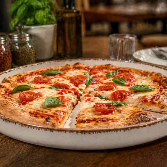 Crazy Sutra Naturra Ceramic Pizza Plate Set of 2 | Rustic Stoneware Pizza Serving Plates | Microwave & Dishwasher Safe Dinnerware