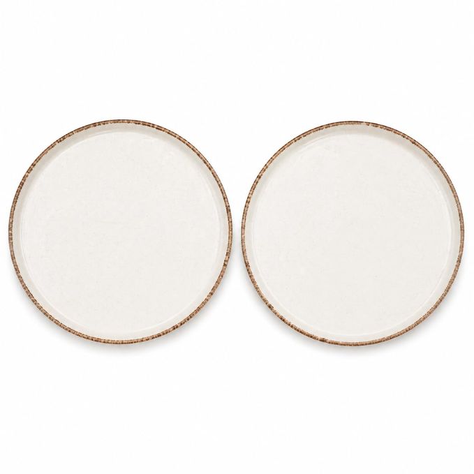 Crazy Sutra Naturra Ceramic Pizza Plate Set of 2 | Rustic Stoneware Pizza Serving Plates | Microwave & Dishwasher Safe Dinnerware