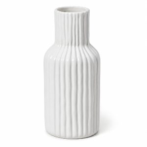 8 inch white ceramic vase